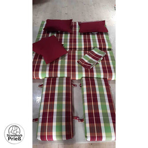 Einzelstück herausnehmbare Polster Set XXL Dessin 119 für Strandkorb Friesland Sailor Nautic mit Markise, Nackenkissen, Sitzpolster