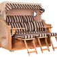 Strandkorb Mr. Deko Baltikum Bullaugen Teak Geflecht PE shell 3 Sitzer XXL Dessin 581 - Strandkorb Fachhandel Prieß