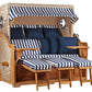 Strandkorb Mr. Deko Baltikum Bullaugen Teak Geflecht PE shell 3 Sitzer XXL Dessin 518 - Strandkorb Fachhandel Prieß