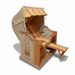 Strandkorb Sonnenpartner Modell Classic PE-Geflecht Naturoptik, Holz lasiert, Dessin 67-701, orange sand