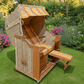 Strandkorb Sonnenpartner Modell Classic PE-Geflecht Naturoptik, Holz lasiert, Dessin 67-701, orange sand