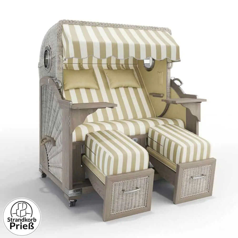 Strandkorb Strandkorbprofi Munkmarsch Teak Vintage white washed Cad-z_camel-ecru_32707_Bullauge - Strandkorb Fachhandel Prieß