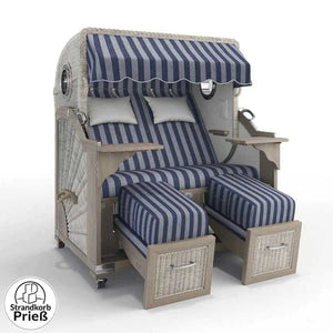 Strandkorb Strandkorbprofi Munkmarsch Teak Vintage white washed Ibiza_blau_64205_Bullauge - Strandkorb Fachhandel Prieß