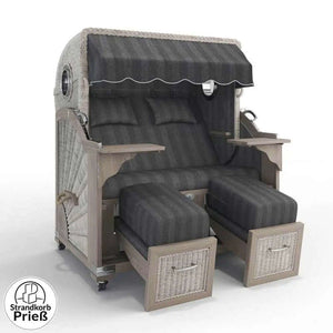 Strandkorb Strandkorbprofi Munkmarsch Teak Vintage white washed Innsbruck_anthrazit_42665_Bullauge - Strandkorb Fachhandel Prieß