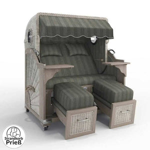 Strandkorb Strandkorbprofi Munkmarsch Teak Vintage white washed Innsbruck_braun_42640_Bullauge - Strandkorb Fachhandel Prieß