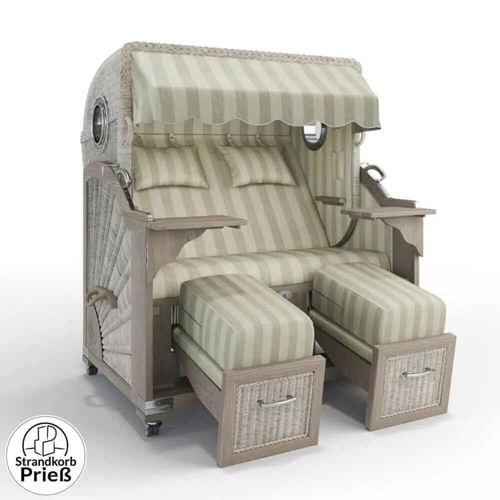 Strandkorb Strandkorbprofi Munkmarsch Teak Vintage white washed Innsbruck_sand_42639_Bullauge - Strandkorb Fachhandel Prieß