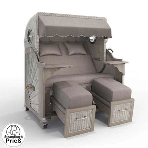 Strandkorb Strandkorbprofi Munkmarsch Teak Vintage white washed San_Sebastian_blau-sand_31420_Bullauge - Strandkorb Fachhandel Prieß