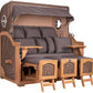 Strandkorb Mr. Deko Düne Grande Bullaugen Teak PE grey 3-Sitzer XXL Dessin 551 - Strandkorb Fachhandel Prieß