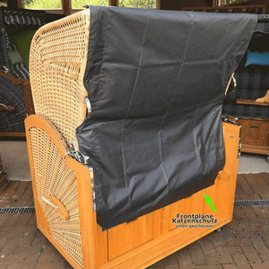 Strandkorb Prieß mit Frontplane Tierschutz, idealer Schutz für das ganze Jahr, Katzenschutz.