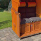 Strandkorb Sonnenpartner Modell Classic PE orange, Dessin Panama Negro 719 mandarin