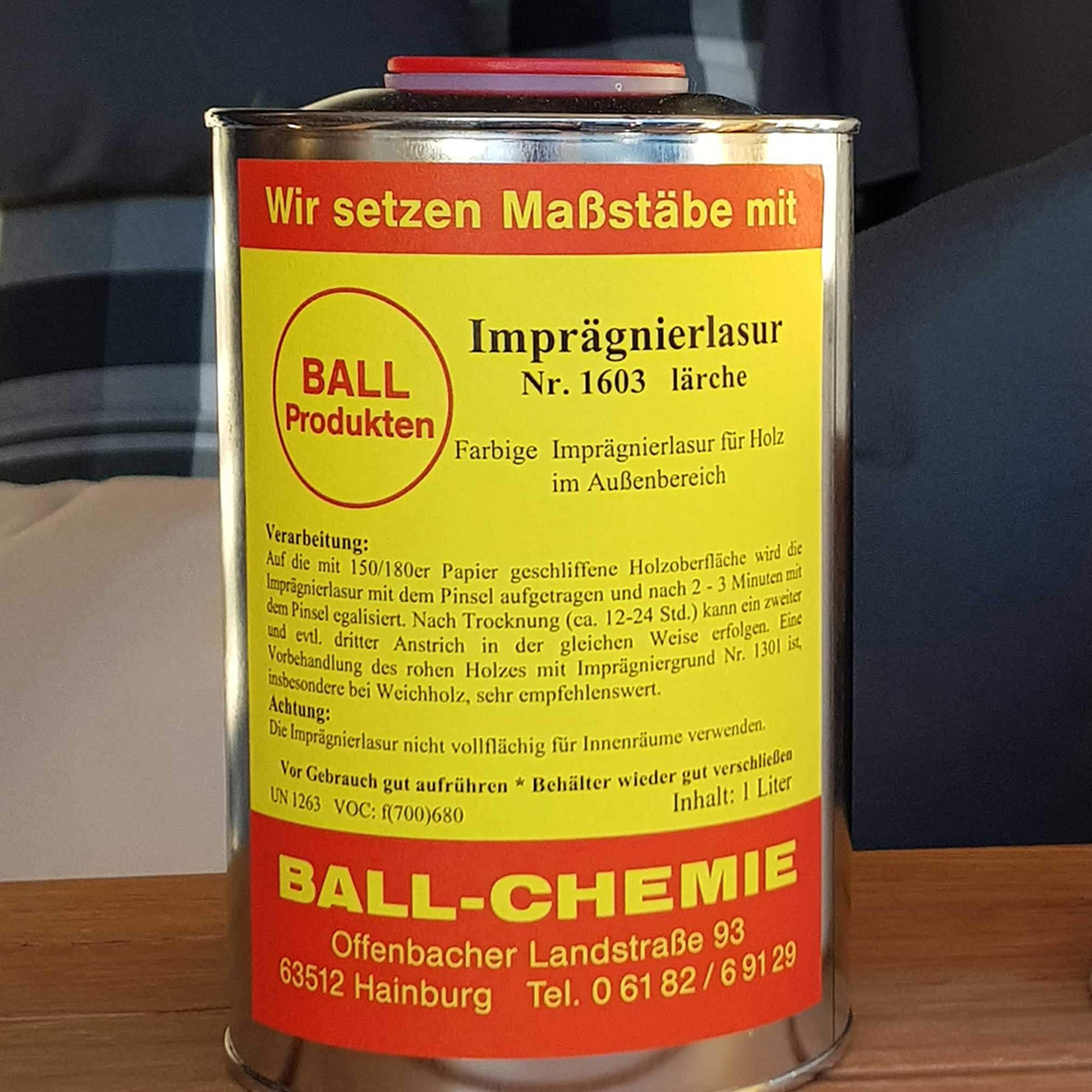 Imprägnierlasur Nr. 1603 für Holz im Außenbereich, Farbige imprägnierlasur für Holz