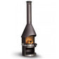 HermaPro Edelstahl Gartenkamin Vario 80 mit glatter Haube und sichtbarem Feuer, handgefertigter Outdoor Kamin aus Edelstahl