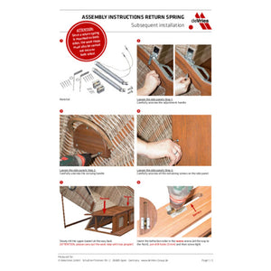 Rückholfeder komplett Set: Anleitung zur Montage und Installation von Rückholfeder mit Zubehör.