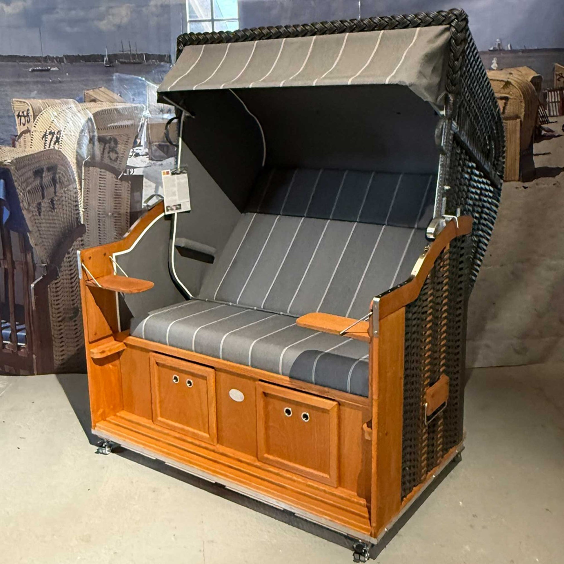 Strandkorb Sonnenpartner Modell Classic PVC-Geflecht anthrazit