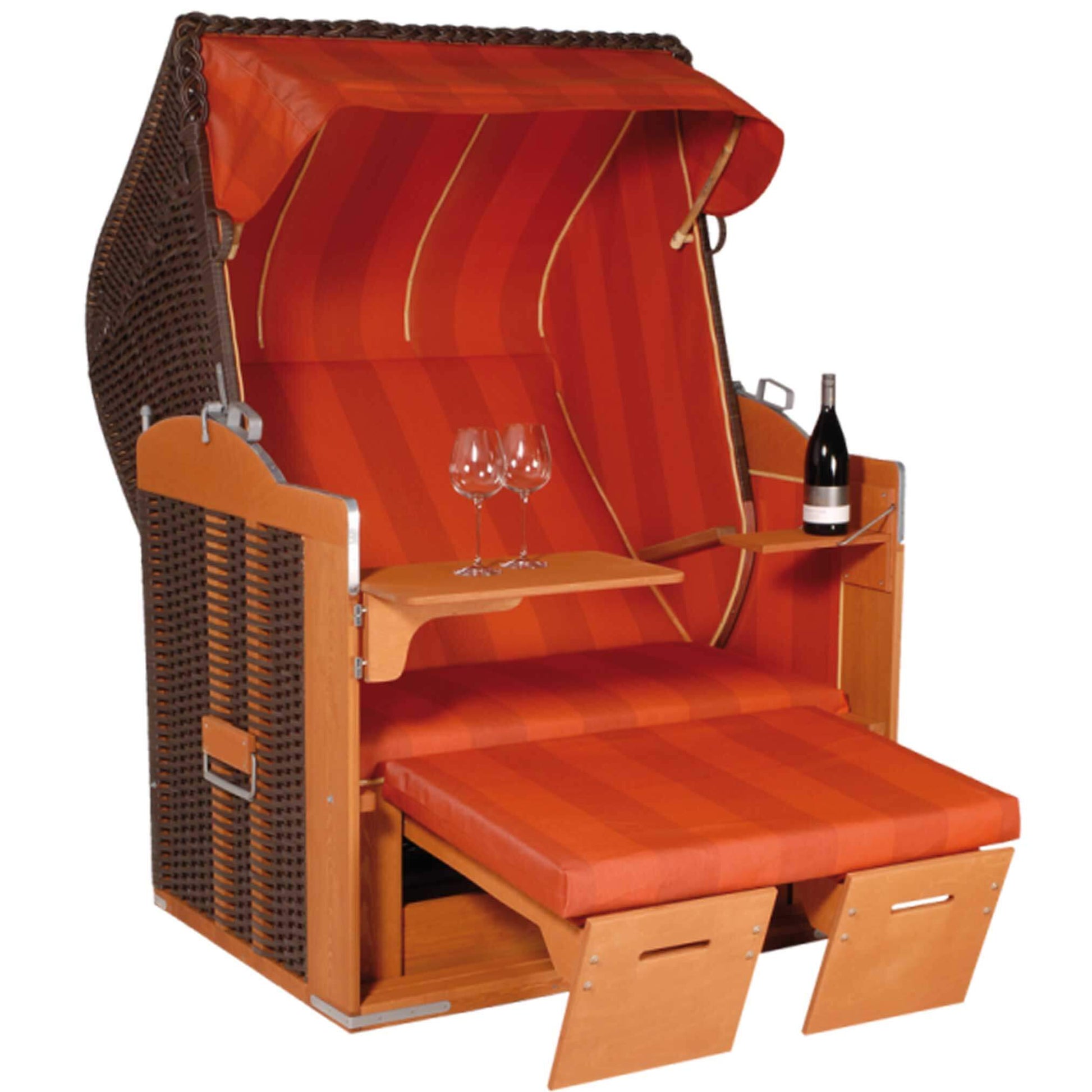 Eggers Strandkorb Standard mit Markisenstoff, bequemer Strandkorb für entspanntes Sonnenbaden