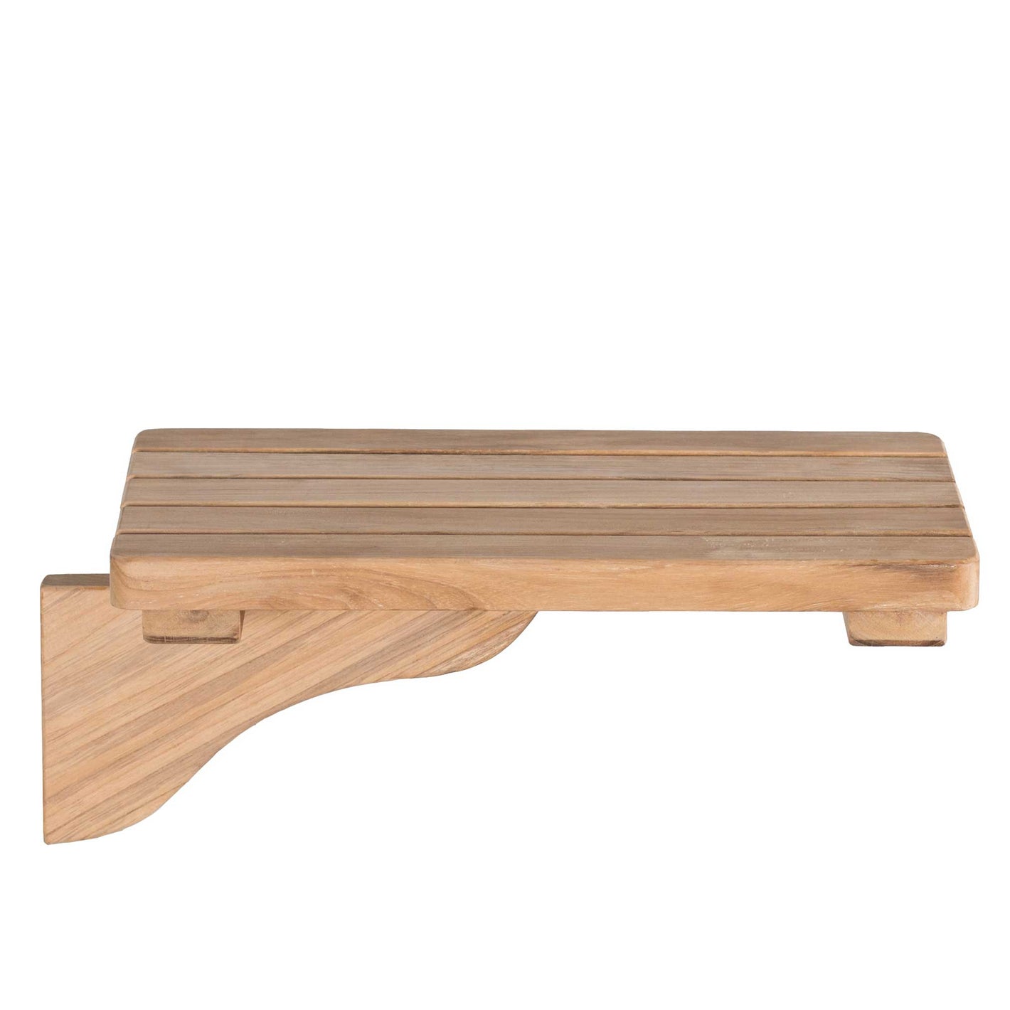 Nachrüstset Cocktailtisch aus Teakholz, ideal für den Strandkorb, mit stabiler Halterung für Notebook und Getränke.