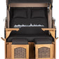 Strandkorb Mr. Deko Skyline Düne Bullaugen Teak PE grey 2 Sitzer Dessin Dresden