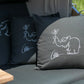 Strandkorb Mr. Deko Skyline Düne Bullaugen Teak PE grey 2 Sitzer Dessin Ottifant