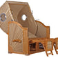 Strandkorb Mr. Deko Düne Bullaugen Teak PE shell 2 Sitzer Dessin 510
