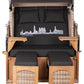 Strandkorb Mr. Deko Skyline Düne Bullaugen Teak PE shell 2 Sitzer Dessin Augsburg