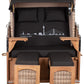 Strandkorb Mr. Deko Skyline Düne Bullaugen Teak PE shell 2 Sitzer Dessin Düsseldorf