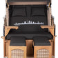 Strandkorb Mr. Deko Skyline Düne Bullaugen Teak PE shell 2 Sitzer Dessin Essen