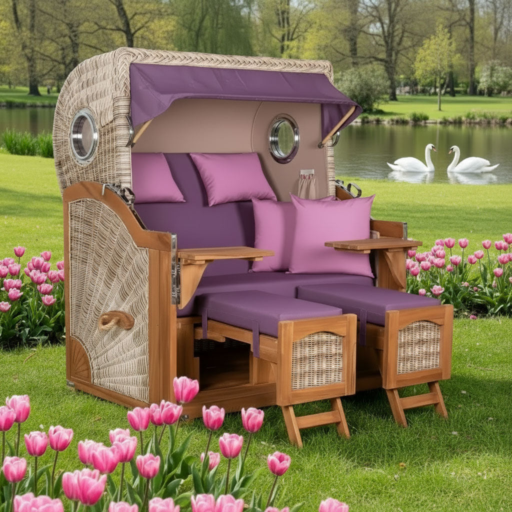 Strandkorb Grande Stoff pink rosa