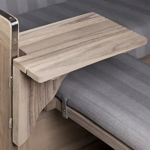 Nachrüstset Notebooktisch, Bistrotisch oder Schwenktisch für Strandkorbmodelle, Ausführung Teak vintage - Strandkorb Fachhandel Prieß