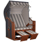 Strandkorb Profi Ostsee Poel aus Mahagoniholz mit PVC in anthrazit und Innenfolie in PVC.