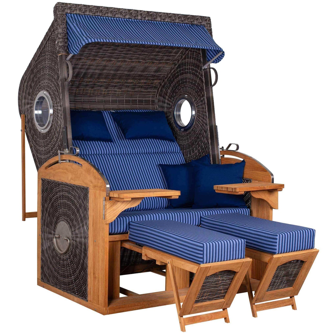 Strandkorb Sailor im Dessin blau