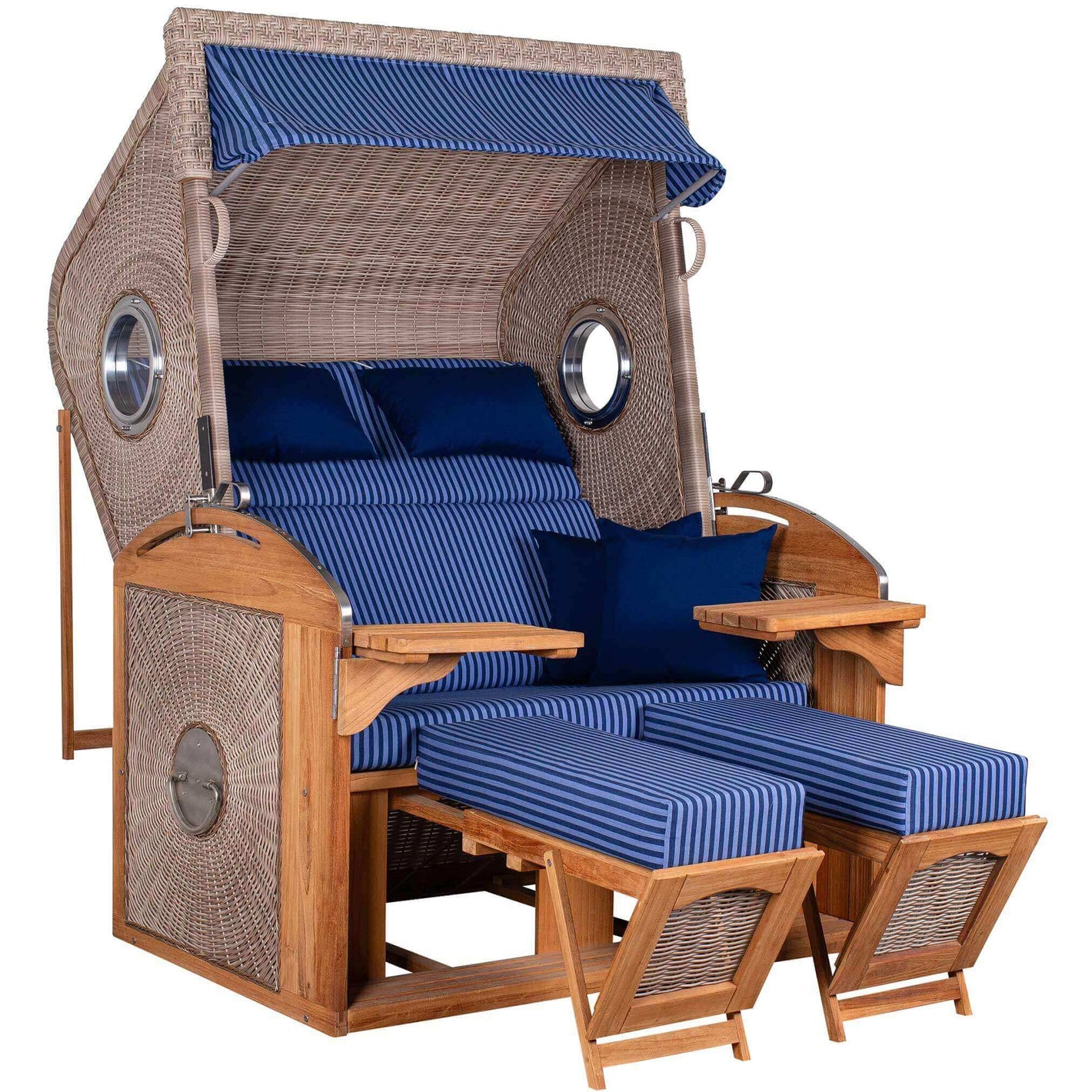 Strandkorb Sailor im Dessin 157 blau gestreift