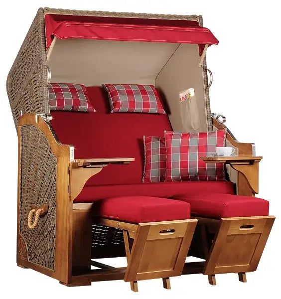 Strandkorb Schleswig Pinie Braun PE Mokka Dessin 564