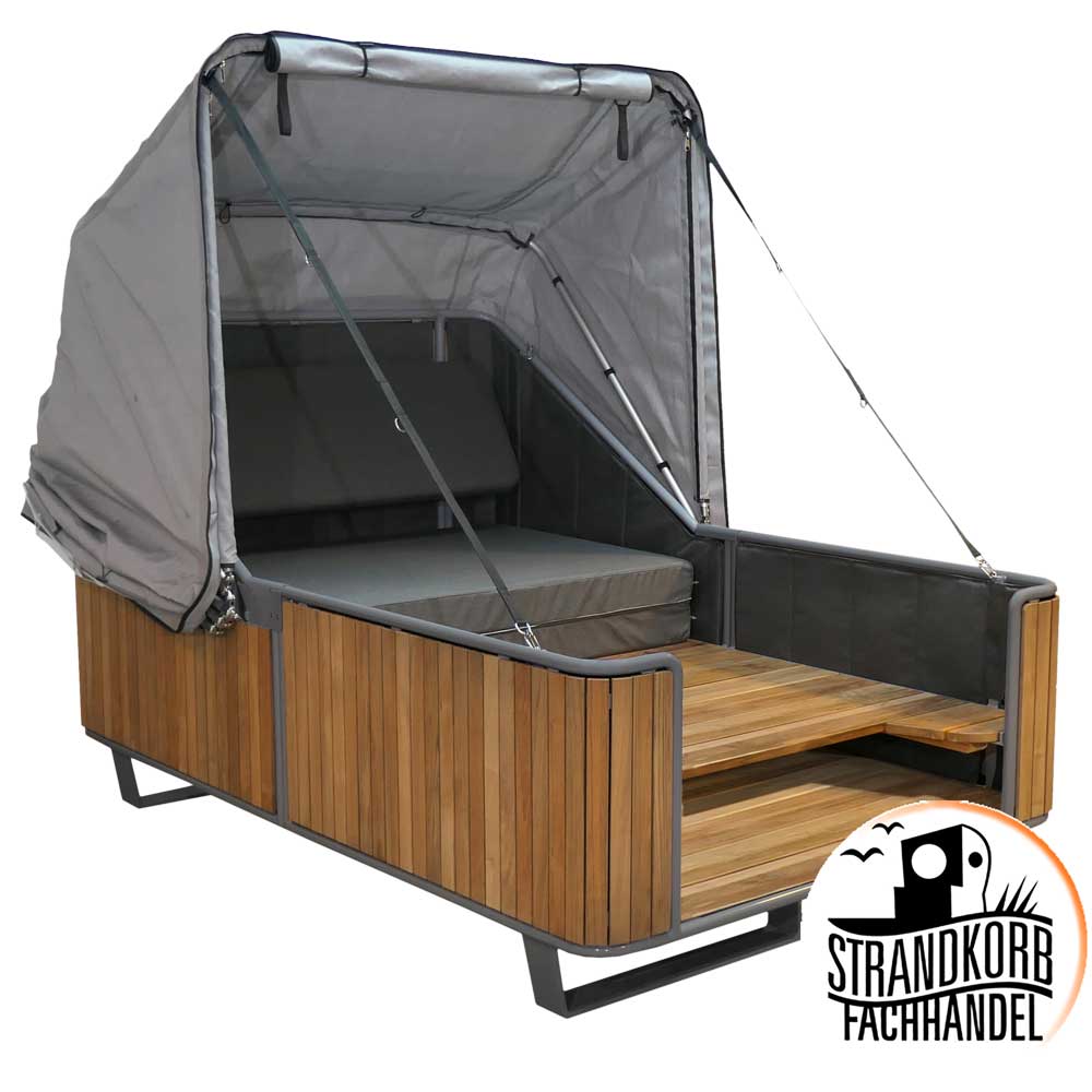 Schlafstrandkorb Outdoor Bett Zelt Lounge Fur Die Natur Ausfuhrung Premium Teakholz
